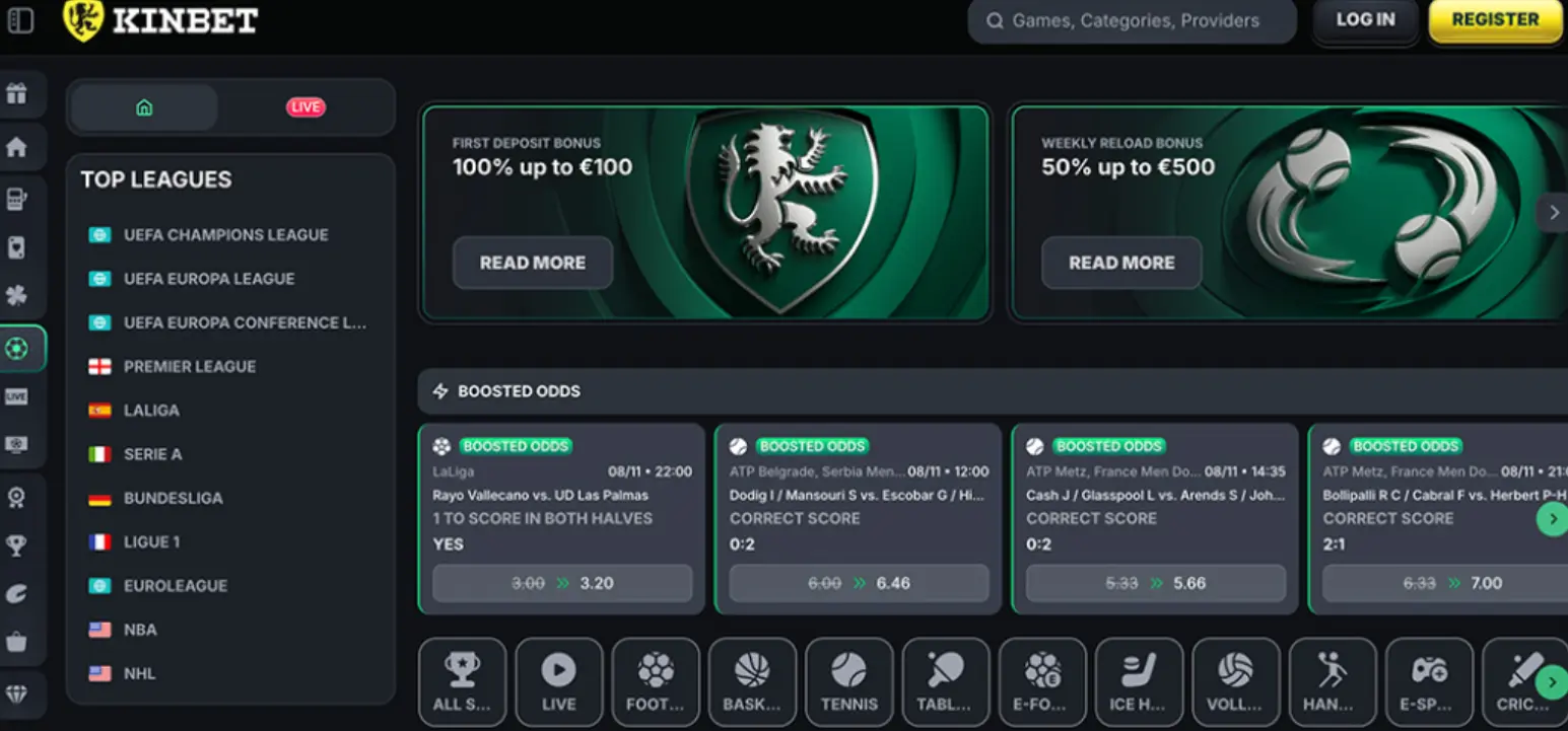 Kinbet screenshot